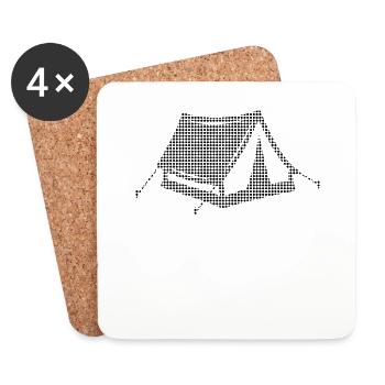 Camping - Untersetzer (4er-Set) - Weiß - Vorne