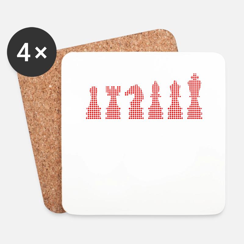 Schach - Untersetzer (4er-Set) - Weiß