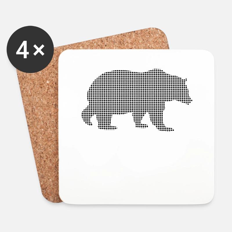 Bär - Untersetzer (4er-Set) - Weiß
