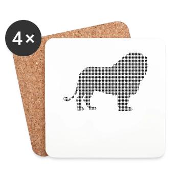 Lion - Dessous de verre (lot de 4) - blanc - Devant