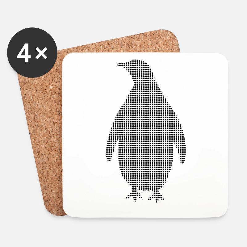 Pinguin - Untersetzer (4er-Set) - Weiß