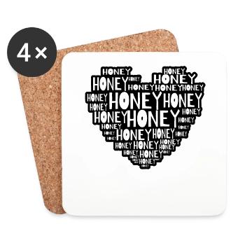 Honey Heart - Coasters (set of 4) - white - Front