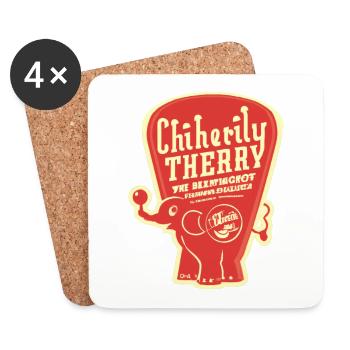 Chiherily Therry Elefant - Untersetzer (4er-Set) - Weiß - Vorne