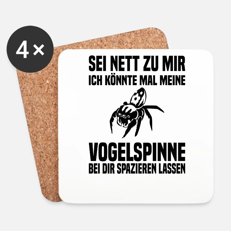 Vogelspinne Haustier Spinnentier - Untersetzer (4er-Set) - Weiß