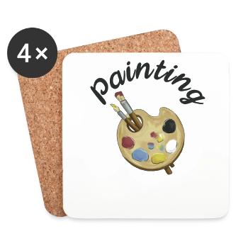 Peinture Art Peintre Artiste Art - Dessous de verre (lot de 4) - blanc - Devant