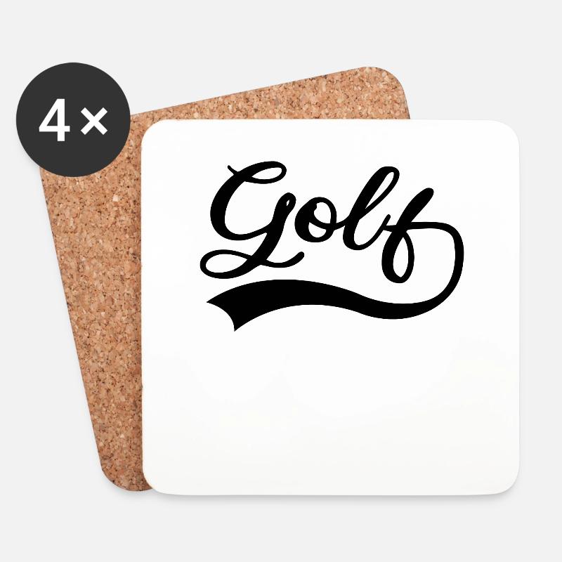 Golf Schriftzug - Untersetzer (4er-Set) - Weiß