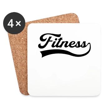Fitness lettering - Coasters (set of 4) - white - Front