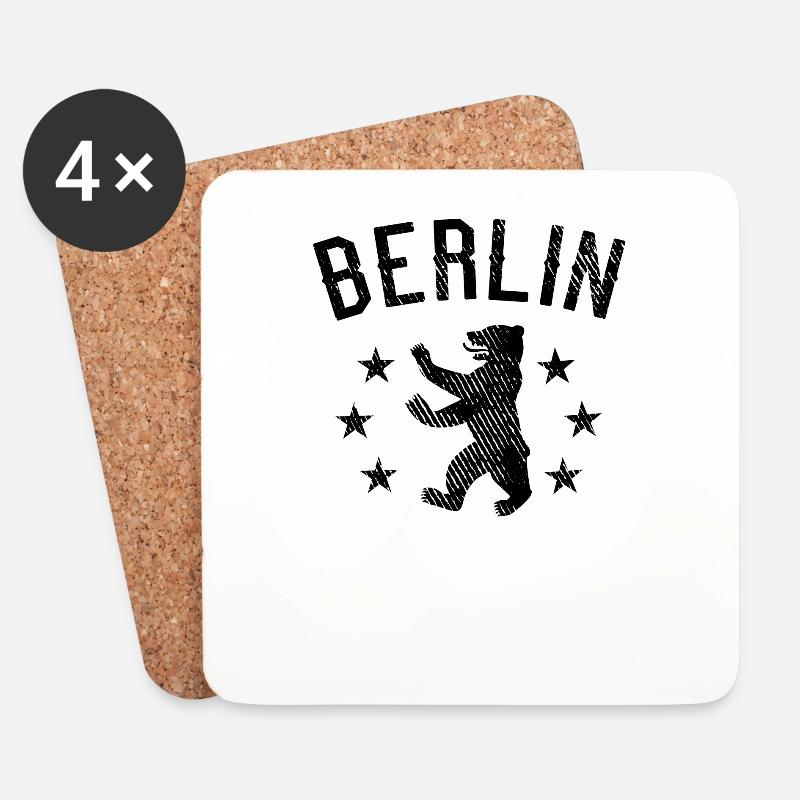 Berlin Wappen - Untersetzer (4er-Set) - Weiß