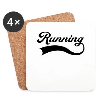 Running Endurance Sports Lettering - Coasters (set of 4) - white - Front