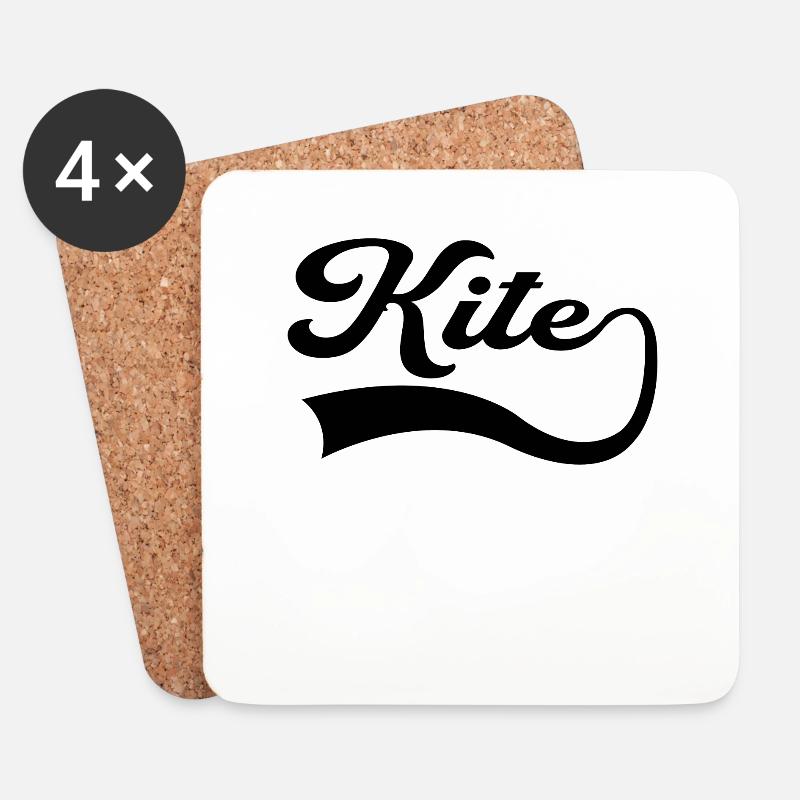 Kite Schriftzug - Untersetzer (4er-Set) - Weiß