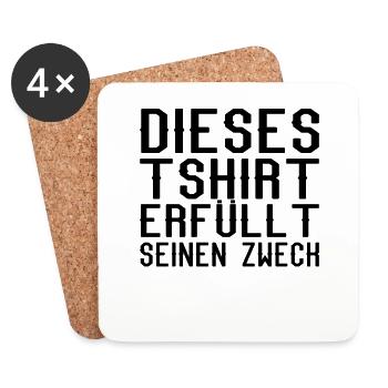 Lustiger Spruch über Tshirt - Untersetzer (4er-Set) - Weiß - Vorne
