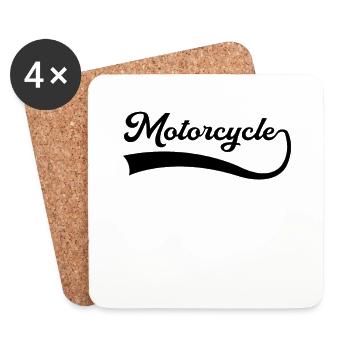 Lettrage moto - Dessous de verre (lot de 4) - blanc - Devant