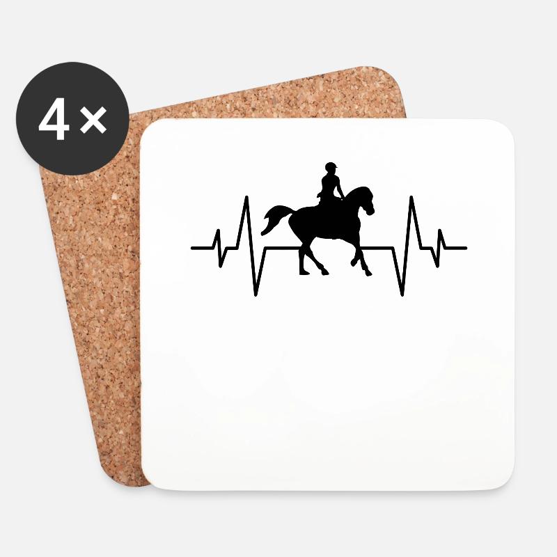 Pferde reiten Herzschlag - Untersetzer (4er-Set) - Weiß