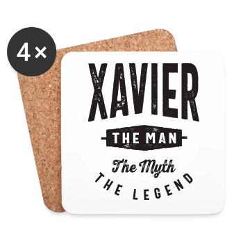 Xavier Name Funny Personalized Birthday Xavier - Coasters (set of 4) - white - Front
