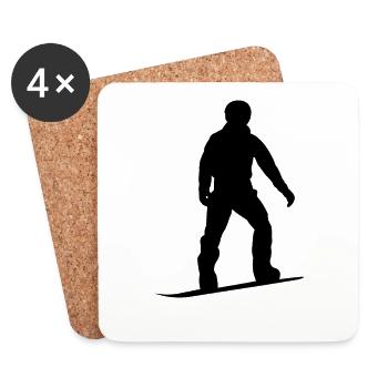 Snowboarding Silhouette - Untersetzer (4er-Set) - Weiß - Vorne