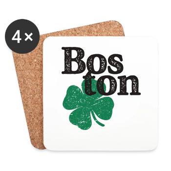 St Patricks Day Shamrock Massachusetts Boston - Coasters (set of 4) - white - Front