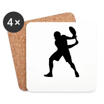 Tennis Silhouette - Dessous de verre (lot de 4) - blanc - Devant