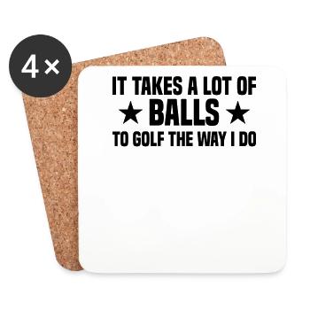 Golf Sport Cart Balls - Coasters (set of 4) - white - Front