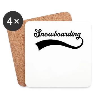 Snowboarding Schriftzug - Untersetzer (4er-Set) - Weiß - Vorne