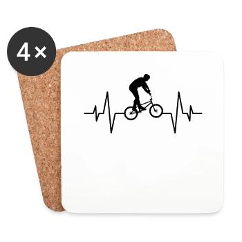 Bmx heartbeat - Coasters (set of 4) - white - Front