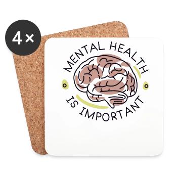 Sensibilisation à la santé mentale - Dessous de verre (lot de 4) - blanc - Devant