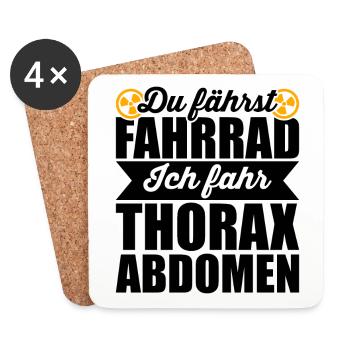 MTRA Radiologie Radiologe Röntgen - Untersetzer (4er-Set) - Weiß - Vorne
