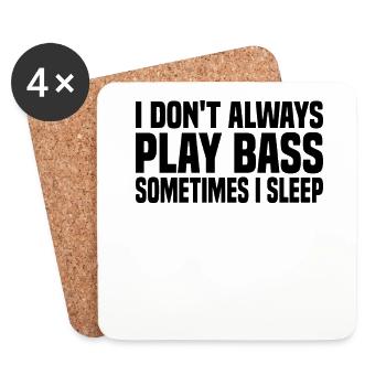 Bass Guitare Instrument Bassiste - Dessous de verre (lot de 4) - blanc - Devant