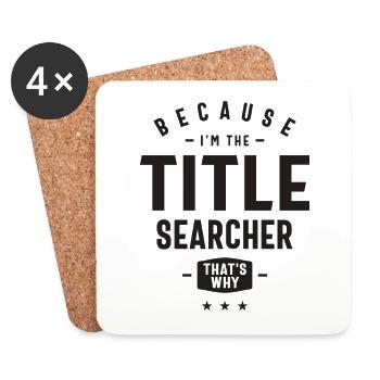 Title Searcher Job Occupation Birthday Worker - Coasters (set of 4) - white - Front