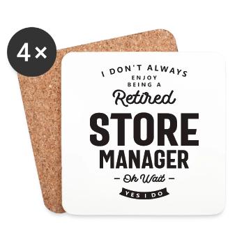 Store Manager Job Title Occupation Birthday Worker - Coasters (set of 4) - white - Front