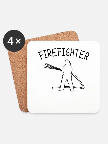 Feuerwehr firefighter - Untersetzer (4er-Set) - Weiß