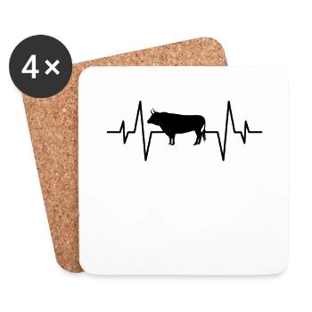 Taurus heartbeat - Coasters (set of 4) - white - Front