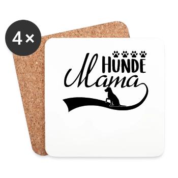 Maman de chien - Dessous de verre (lot de 4) - blanc - Devant