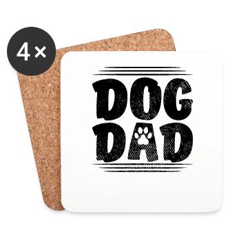 Chiens Papa - Dessous de verre (lot de 4) - blanc - Devant