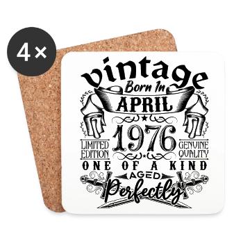 Birthday 1976 April 1976! born in April 1976 - Coasters (set of 4) - white - Front