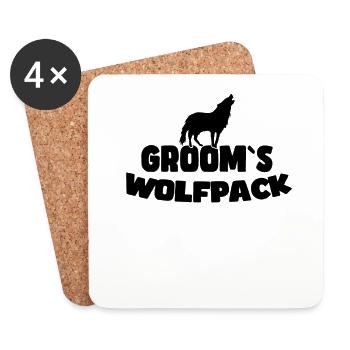 Meute de loups du marié - Dessous de verre (lot de 4) - blanc - Devant