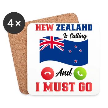 Neuseeland Kultur Kiwi Vogel Neuseeland Urlaub - Untersetzer (4er-Set) - Weiß - Vorne