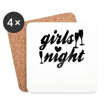 Soirée entre filles - Dessous de verre (lot de 4) - blanc - Devant