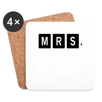 Mr Mrs Teamshirt - Untersetzer (4er-Set) - Weiß - Vorne