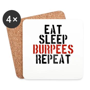 Manger des burpees endormis - Dessous de verre (lot de 4) - blanc - Devant