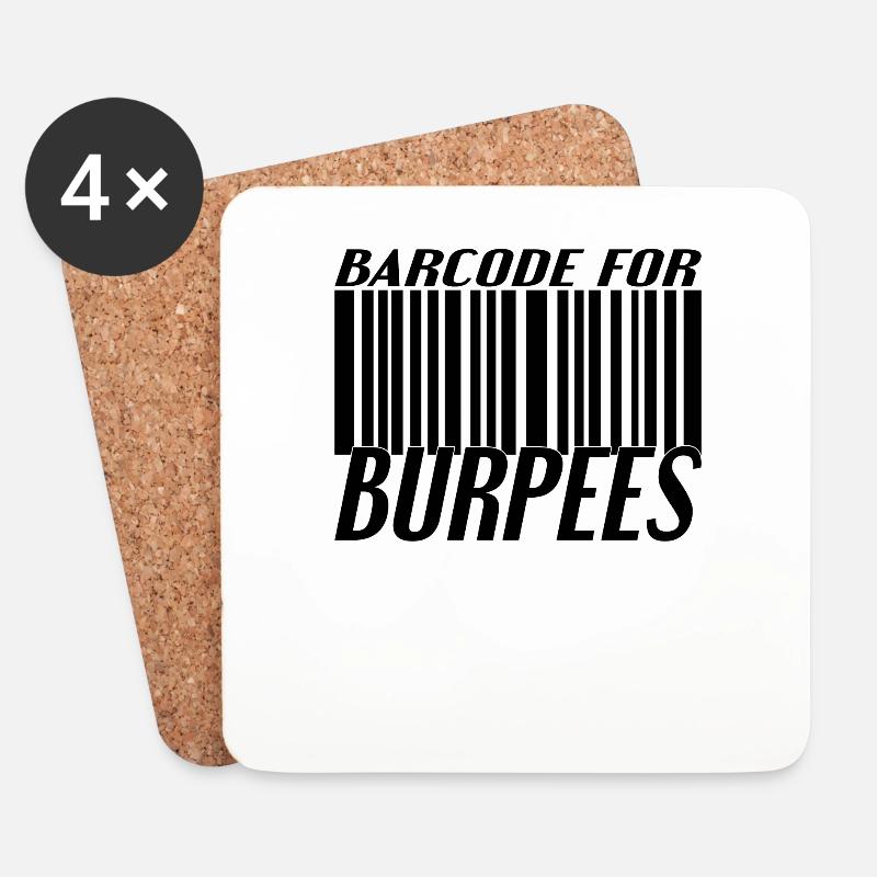 Burpee Barcode - Untersetzer (4er-Set) - Weiß
