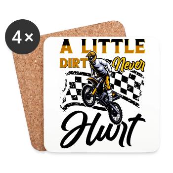 Motocross Mädchen Motocross Frau Offroad Motorrad - Untersetzer (4er-Set) - Weiß - Vorne