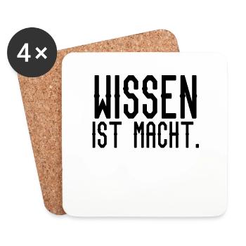 Wissen ist Macht - Untersetzer (4er-Set) - Weiß - Vorne
