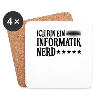 Informatik Nerd Spruch - Untersetzer (4er-Set) - Weiß - Vorne