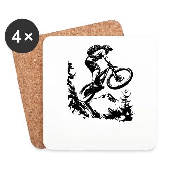 Mountain bike - Coasters (set of 4) - white - Front