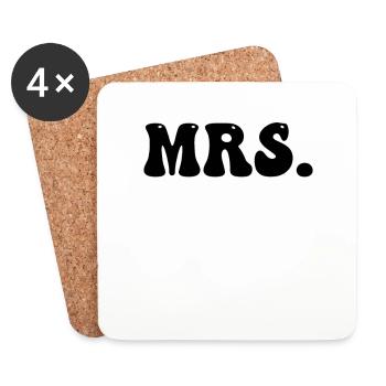 Mr. und Mrs. Partnerlook - Untersetzer (4er-Set) - Weiß - Vorne