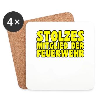 Mitglied der Feuerwehr - Untersetzer (4er-Set) - Weiß - Vorne