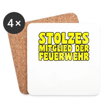 Mitglied der Feuerwehr - Untersetzer (4er-Set) - Weiß - Vorne