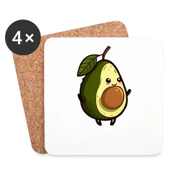 Avocado - Untersetzer (4er-Set) - Weiß - Vorne