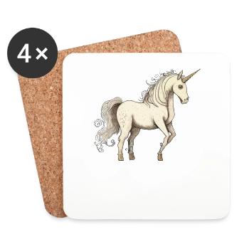 Licorne licorne - Dessous de verre (lot de 4) - blanc - Devant