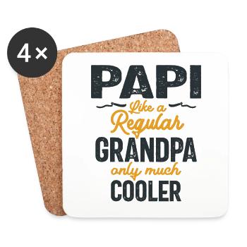 Papi wie ein normaler Opa, nur cooler - Vater - Untersetzer (4er-Set) - Weiß - Vorne
